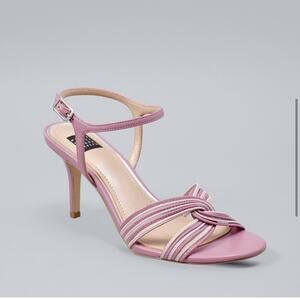 White House Black Market Lilac/Purple/White Heel Strappy Sandals Size 6.5